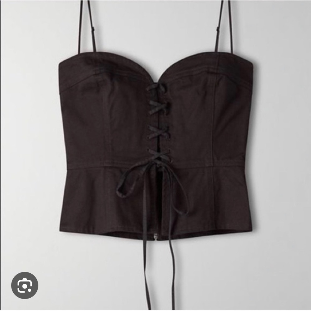 Aritzia Wilfred Loiret Corset spaghetti strap tie front tank top